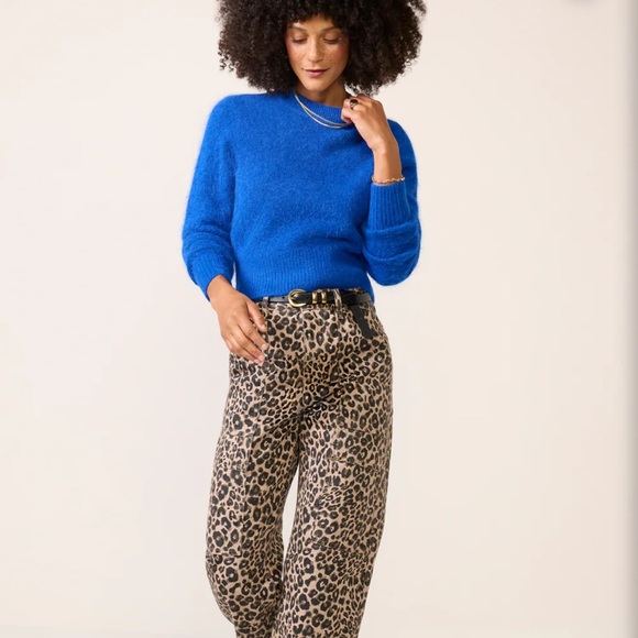 Pistola Sara Shrunken Crewneck Sweater Alpaca Blend in vibrant "Azure Blue - Picture 13 of 13